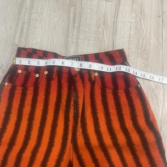 VTG Versace Jeans Couture Women’s Jeans Striped Pants Sz 28 Sz 42 Italy rare - Picture 14 of 14